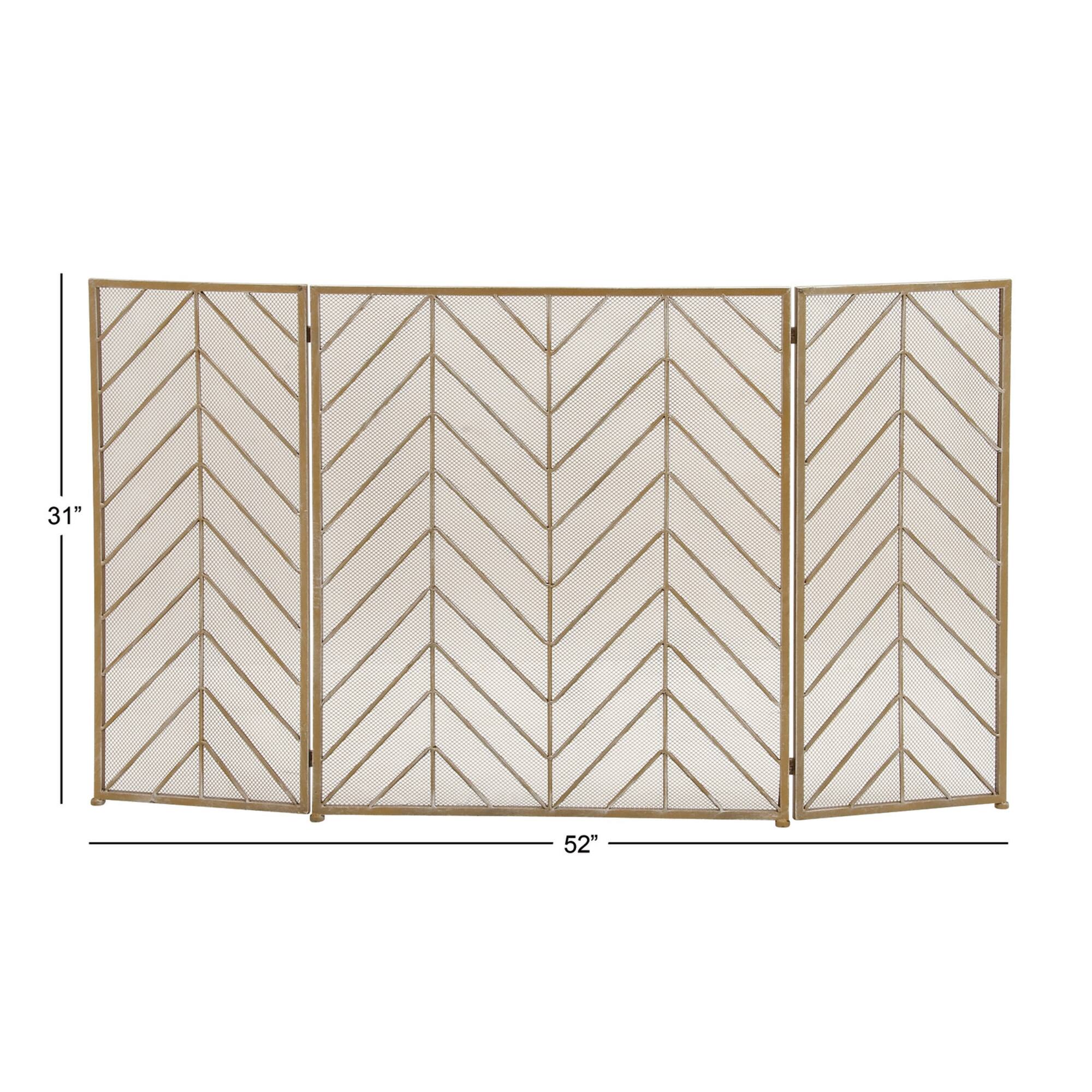 Brass Metal Contemporary Fireplace Screen